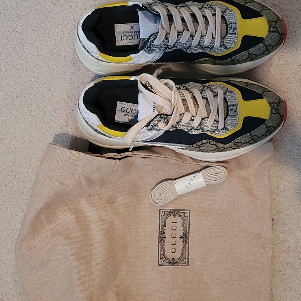 Gucci rhyton leather sneaker size 38